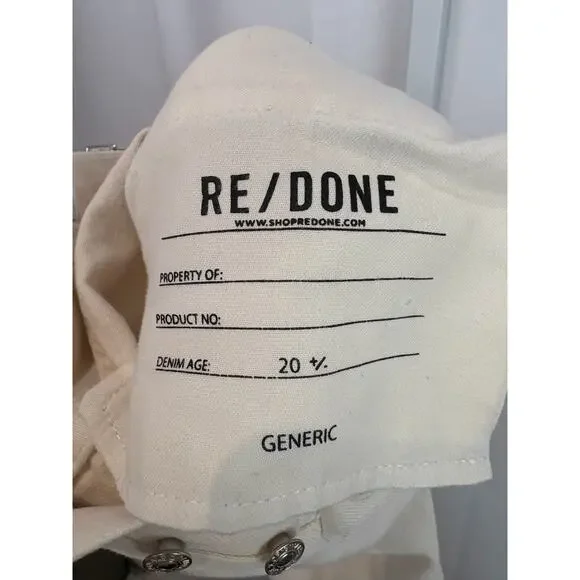 RE/DONE Size 24 Button Fly Mid Rise Jeans Vintage Off White - Picture 6 of 9